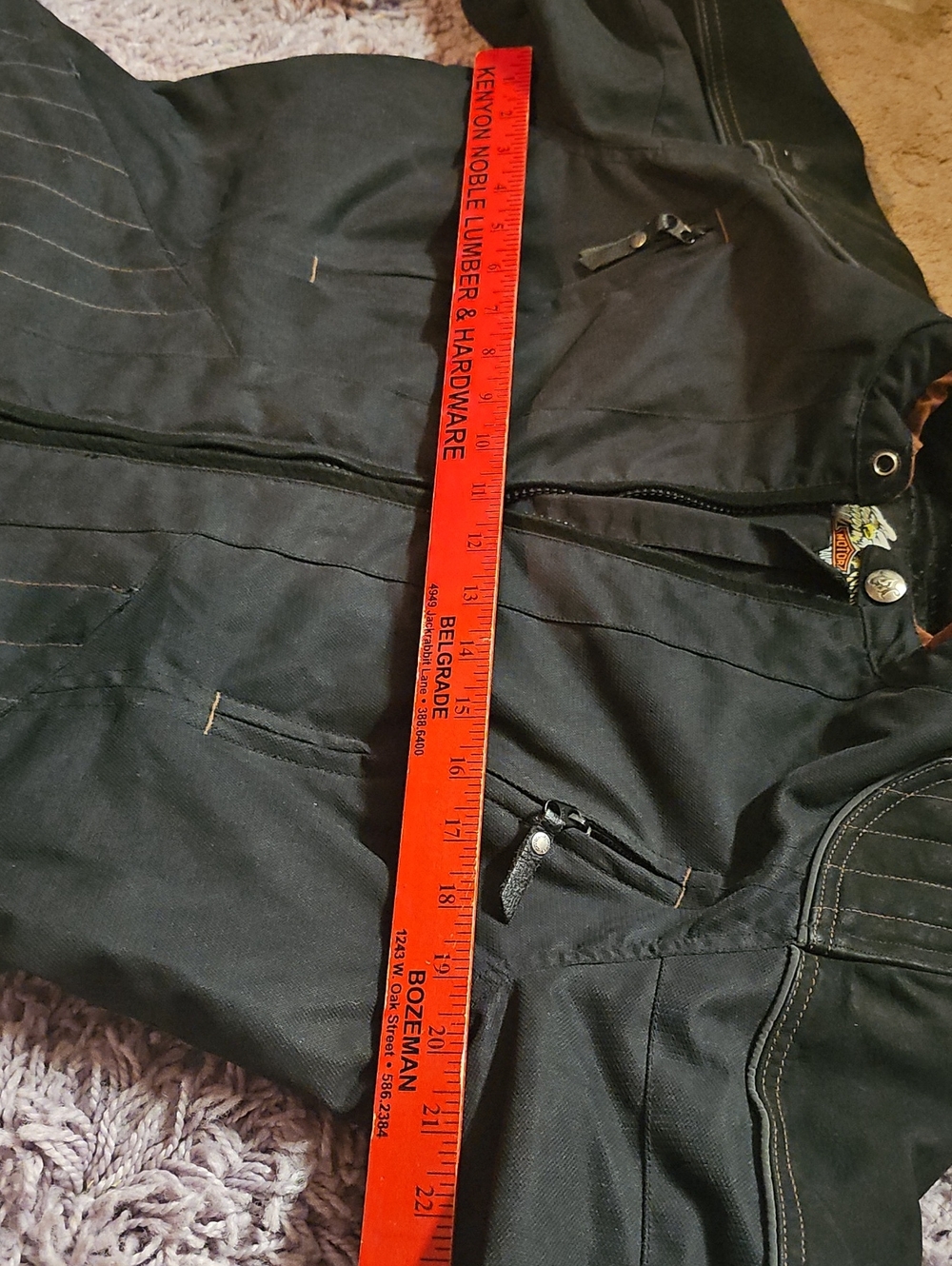 Q Womens Black And Orange Harley Davidson Jacket - Picture 13 of 14